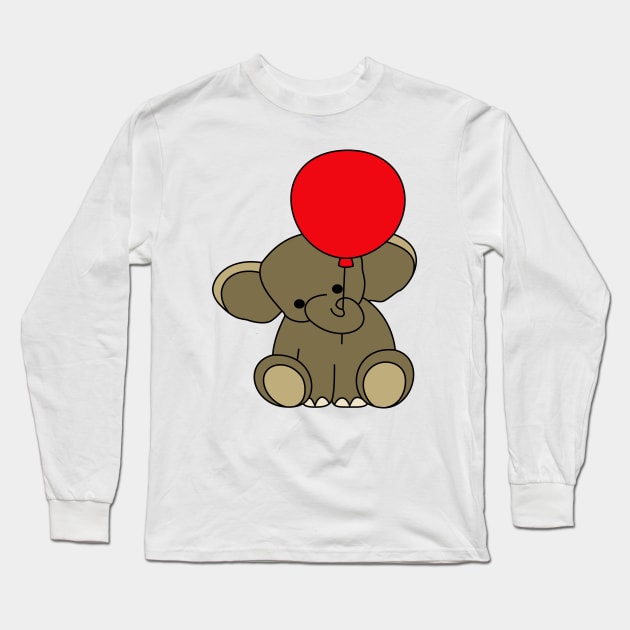 Cute Baby Elephant Long Sleeve T-Shirt by GR-ART